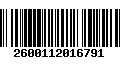 Código de Barras 2600112016791