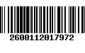 Código de Barras 2600112017972