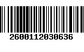 Código de Barras 2600112030636