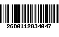 Código de Barras 2600112034047