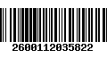 Código de Barras 2600112035822