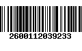 Código de Barras 2600112039233