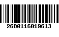 Código de Barras 2600116019613