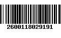 Código de Barras 2600118029191