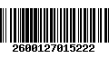 Código de Barras 2600127015222