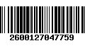 Código de Barras 2600127047759