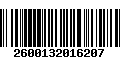 Código de Barras 2600132016207