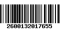 Código de Barras 2600132017655