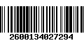 Código de Barras 2600134027294