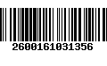 Código de Barras 2600161031356