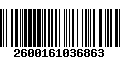 Código de Barras 2600161036863