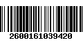 Código de Barras 2600161039420