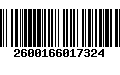 Código de Barras 2600166017324