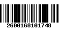 Código de Barras 2600168101748