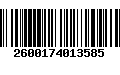 Código de Barras 2600174013585