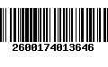 Código de Barras 2600174013646