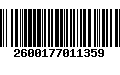 Código de Barras 2600177011359