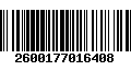 Código de Barras 2600177016408