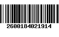 Código de Barras 2600184021914