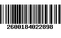 Código de Barras 2600184022898