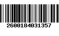 Código de Barras 2600184031357