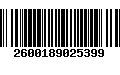 Código de Barras 2600189025399