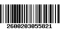 Código de Barras 2600203055821