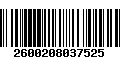 Código de Barras 2600208037525