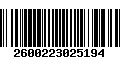 Código de Barras 2600223025194