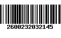 Código de Barras 2600232032145