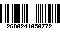 Código de Barras 2600241050772