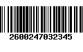 Código de Barras 2600247032345