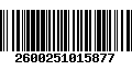 Código de Barras 2600251015877