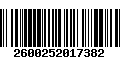 Código de Barras 2600252017382