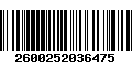 Código de Barras 2600252036475