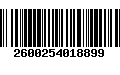 Código de Barras 2600254018899