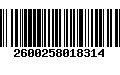 Código de Barras 2600258018314