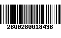 Código de Barras 2600280018436