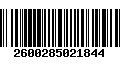 Código de Barras 2600285021844