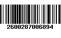 Código de Barras 2600287006894