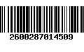 Código de Barras 2600287014509