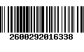 Código de Barras 2600292016338