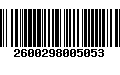 Código de Barras 2600298005053