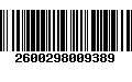 Código de Barras 2600298009389