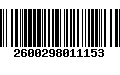 Código de Barras 2600298011153