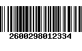 Código de Barras 2600298012334