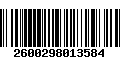 Código de Barras 2600298013584