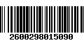 Código de Barras 2600298015090