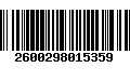 Código de Barras 2600298015359