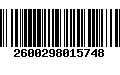 Código de Barras 2600298015748